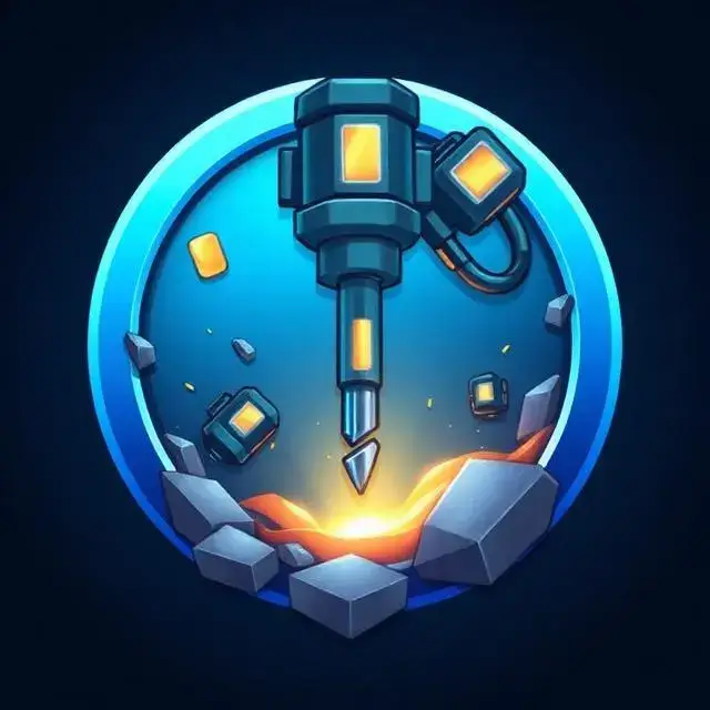 Stylized game icon for 'Drilling', a high-tech auger.
