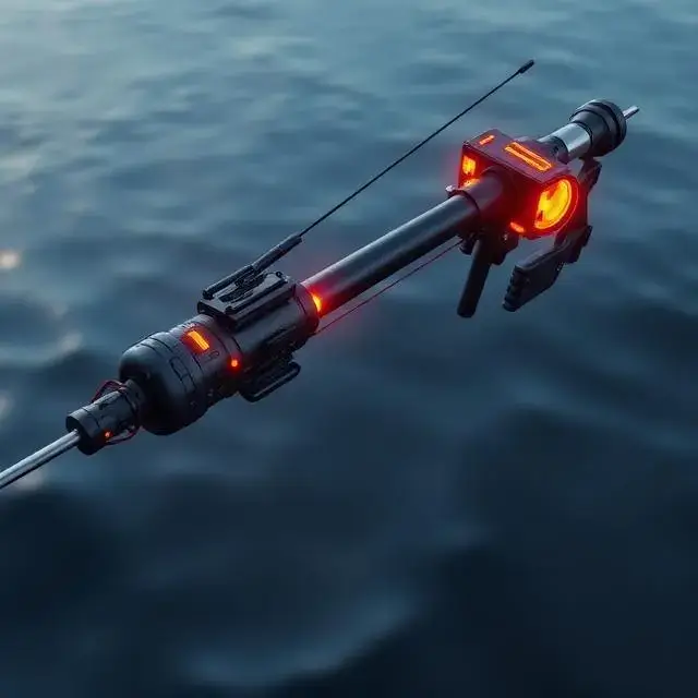 An ice auger drilling a hole in the ice