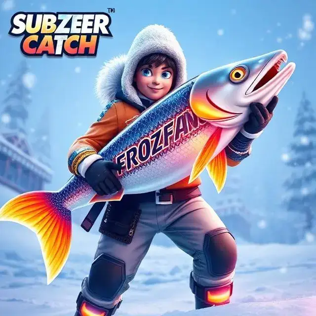 A character holding a large caught fish