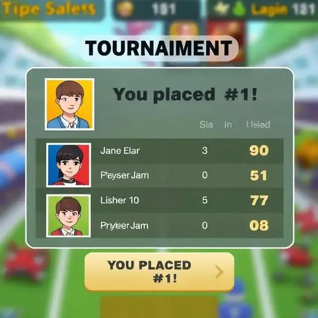 A competitive leaderboard showing player rankings